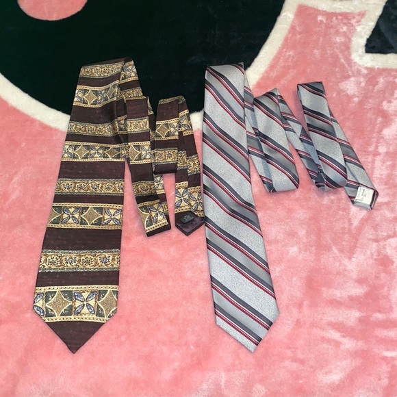 Vintage Silk Christian Dior & Oscar De La Renta Tie - Picture 2 of 8